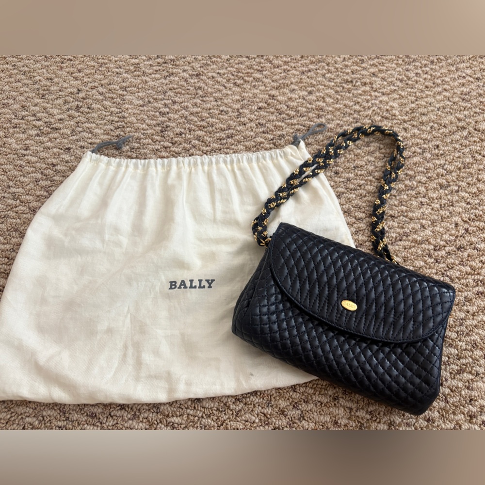Bally chain shoulder bag with tassel leather black BALLY ladies pochette